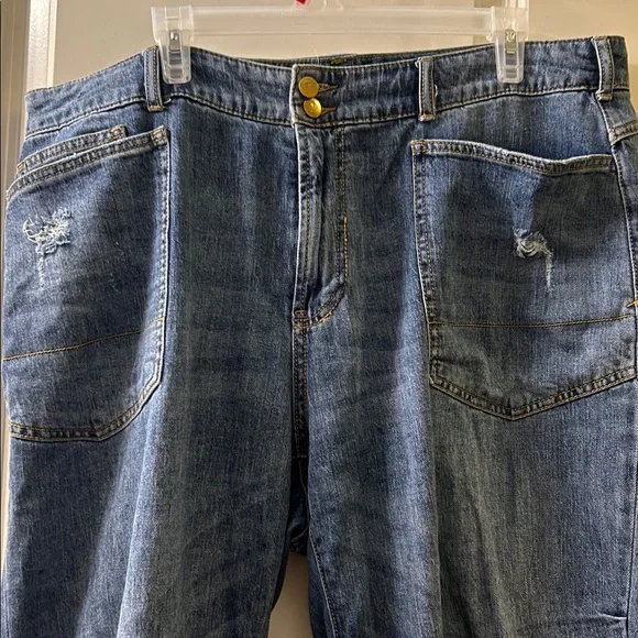 Anthropologie Pilcro The Wanderer Distressed Denim Jeans Size 18w - Picture 2 of 4